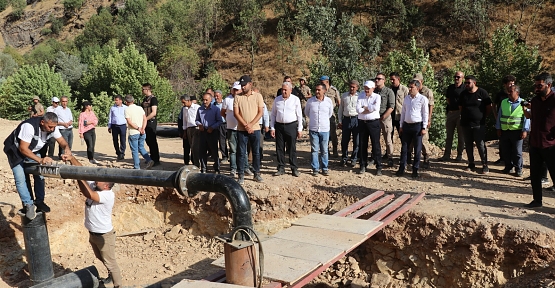 Vali Dr. Kemal Kızılkaya Hesko Su İsale Hattında İncelemelerde Bulundu