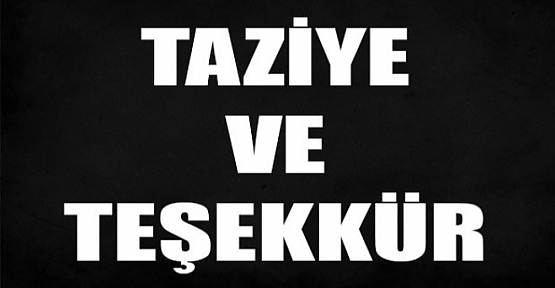 Danış Ailesinden Taziye Teşekkür Mesajı