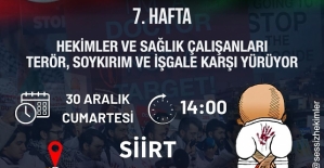 Siirt’te Hekimler ve Sağlık Çalışanları Terör, Soykırım ve İşgale Karşı Yürüyor