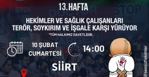 Siirt’te Hekimlerin Gazze İçin Yürüyüşü Devam Ediyor