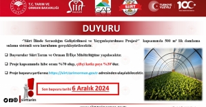 Siirt’te Damla Sulama Sistemli Sera Kurulumu İçin Hibe Desteği Başlıyor